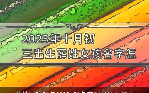 薛姓男孩起名2023_起名字就是这么简单