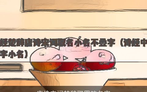 唐诗宋词楚辞取男孩名字