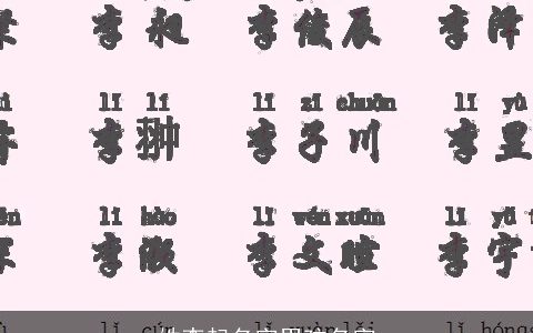 姓李起名字男孩名字