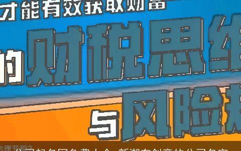 公司起名网免费大全 新潮有创意的公司名字