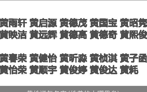 黄姓洋气名字(姓普的人哪里多)