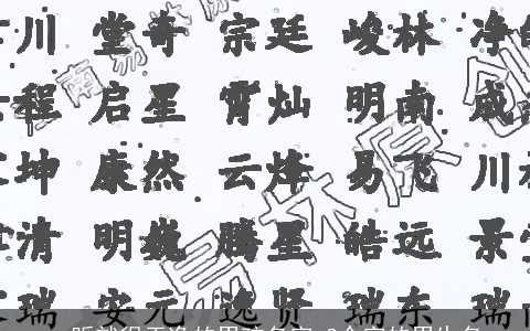 一听就很干净的男孩名字 2个字的男生名