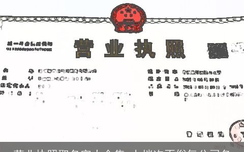 营业执照取名字大全集 上档次不俗气公司名