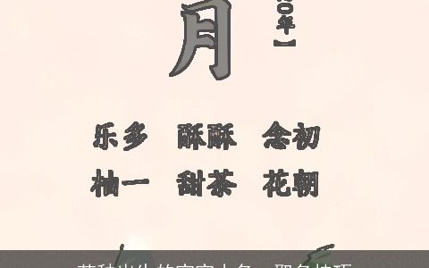 芒种出生的宝宝小名  取名技巧