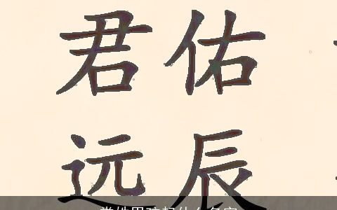 常姓男孩起什么名字