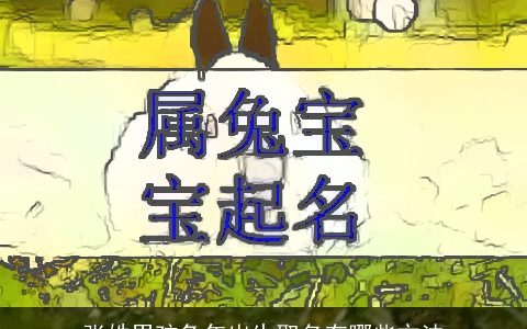 张姓男孩兔年出生取名有哪些方法