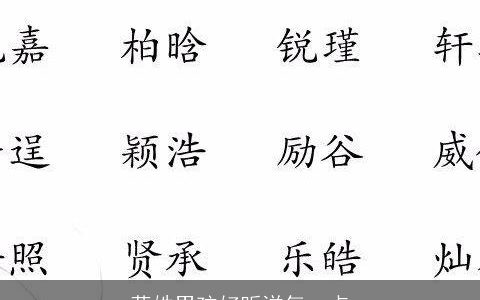 蒋姓男孩好听洋气一点