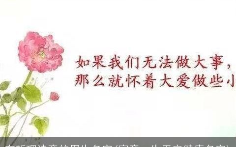 有哲理诗意的男生名字(寓意一生平安健康名字)