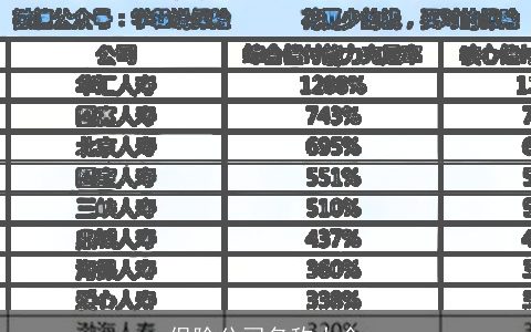 保险公司名称大全