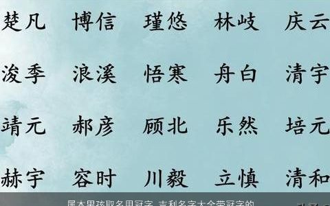 属木男孩取名用冠字 吉利名字大全带冠字的男名 有涵养吉利的五行属木的男孩男名字最新