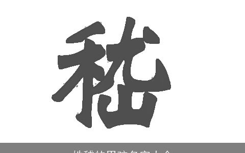 姓嵇的男孩名字大全