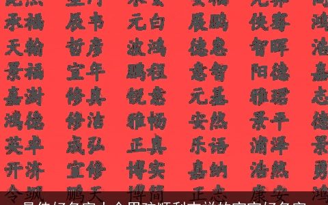 最佳好名字大全男孩顺利吉祥的宝宝好名字