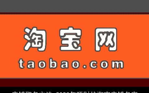 店铺取名方法 2024年旺财的淘宝店铺名字