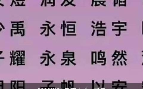 2024男孩名字大全 取名