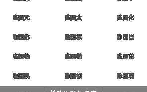 姓陈男孩的名字