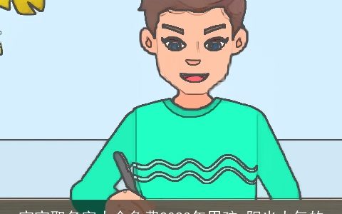 宝宝取名字大全免费2023年男孩 阳光大气的