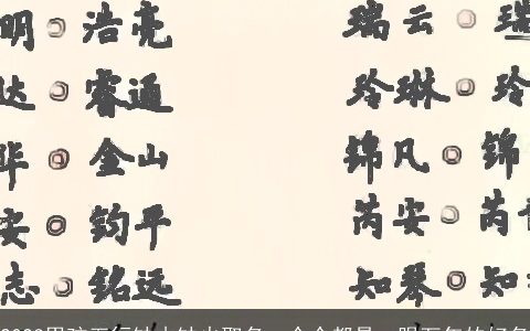 2023男孩五行缺木缺火取名  个个都是一眼万年的好名