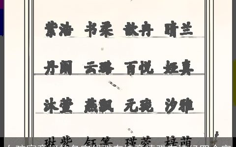 女孩寓意好的名字优雅有诗意清雅有诗经四个字