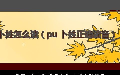 兔年卜姓女孩姓名大全 卜姓女孩取名