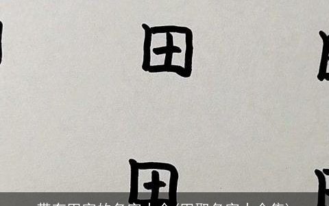 带有田字的名字大全(田取名字大全集)