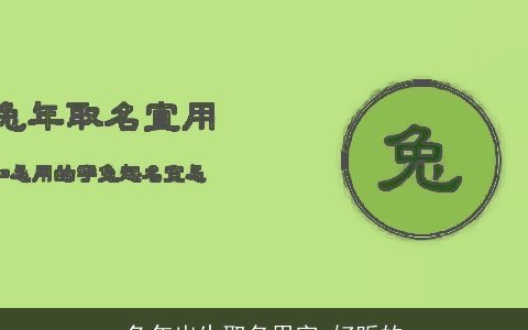 兔年出生取名用字 好听的