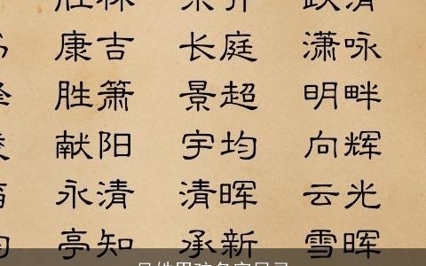 吴姓男孩名字目录