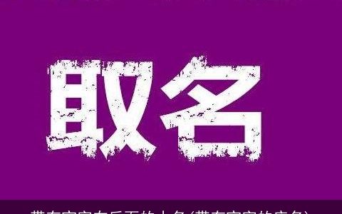 带有宝字在后面的小名(带有宝字的店名)
