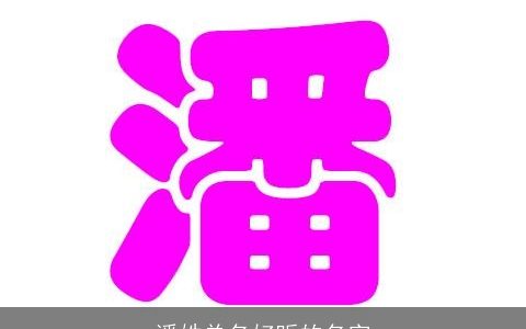 潘姓单名好听的名字