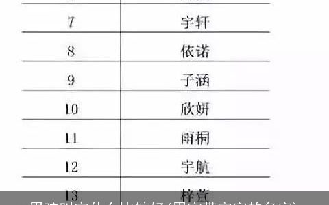 男孩叫宇什么比较好(男宝带宇字的名字)