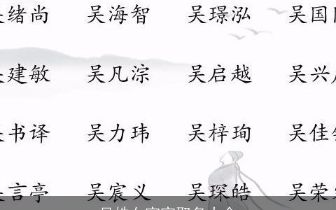 吴姓女宝宝取名大全