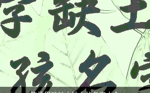 陈姓男孩缺火缺土的名字大全