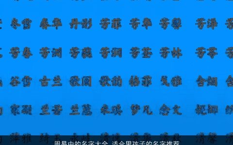 周易中的名字大全 适合男孩子的名字推荐 2023帅气有涵养的男孩名字大全挑选