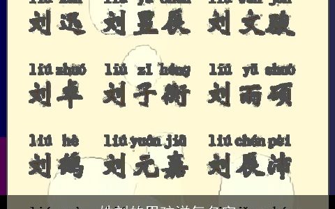 姓刘的男孩洋气名字