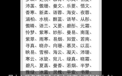 属水女孩名字大全(含水的字女孩起名大全)