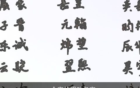 一个字的男孩名字