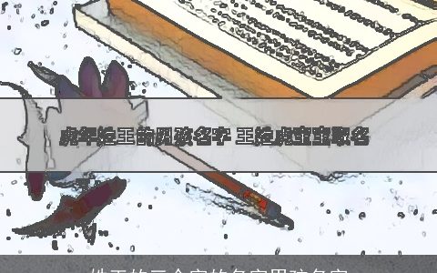 姓王的三个字的名字男孩名字