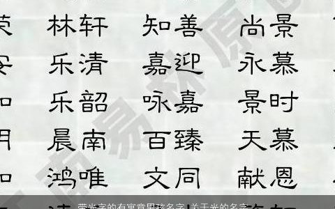 带光字的有寓意男孩名字 关于光的名字大全 吉利寓意的带光字男孩名字大全筛选