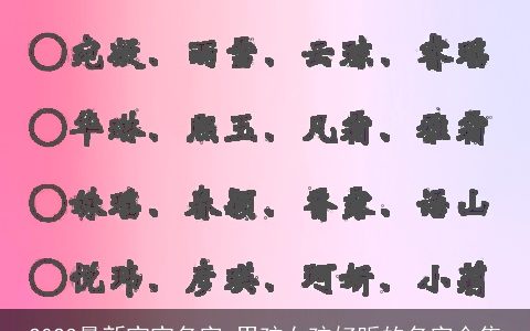 2024最新宝宝名字 男孩女孩好听的名字合集