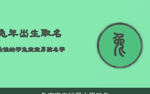 兔宝宝五行属火男孩名