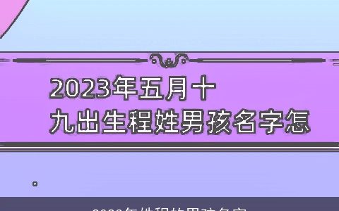 2023年姓程的男孩名字