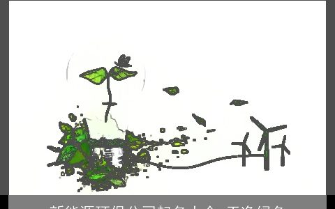 新能源环保公司起名大全 干净绿色