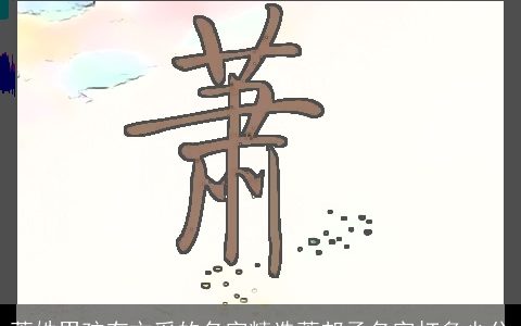 萧姓男孩有文采的名字精选萧邦丞名字打多少分