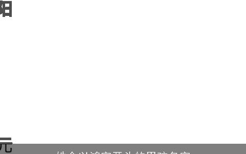 姓金以鸿字开头的男孩名字