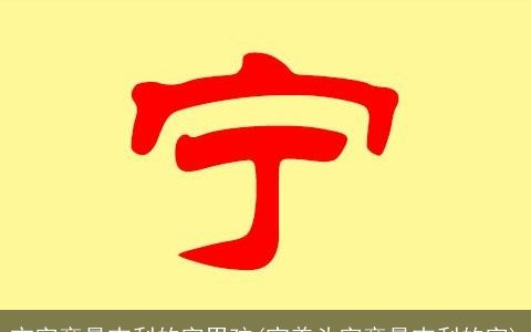 宀字旁最吉利的字男孩(宝盖头字旁最吉利的字)