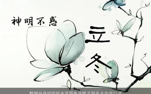 整理分享好听的古风带鱼字唯美网名大全可以这么起 好听古风唯美的带鱼字网名名字大全最新