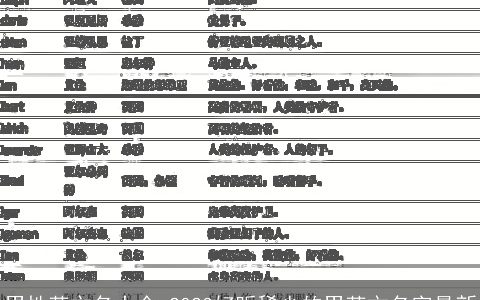 男性英文名大全 2024好听稀少的男英文名字最新