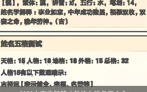 2023火字旁智慧才气的女孩名字大全