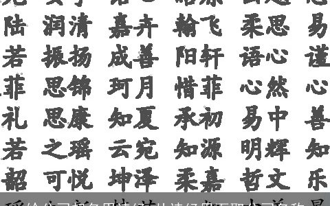 给公司起名用诗经 从诗经里面取公司名称