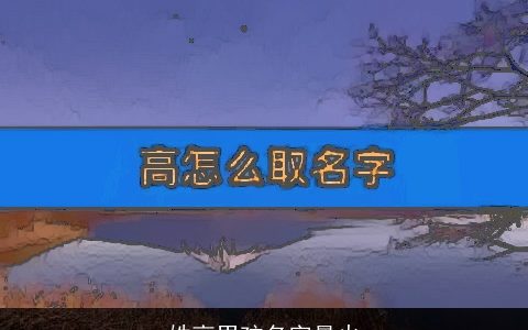 姓高男孩名字最火