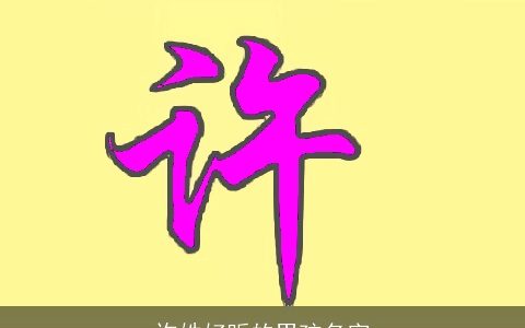 许姓好听的男孩名字